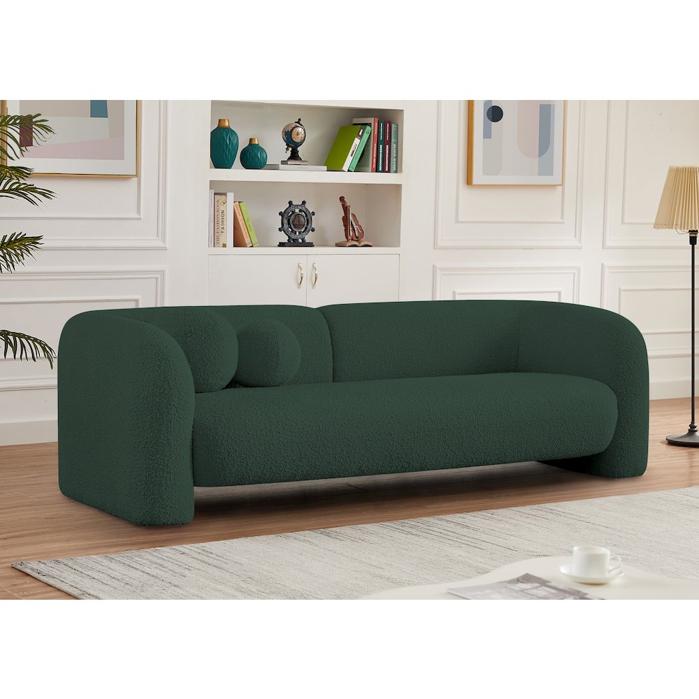 Emory Green Boucle Fabric Sofa