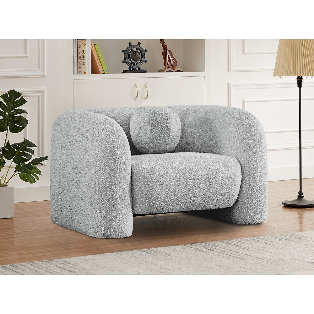 Emory Grey Boucle Fabric Chair
