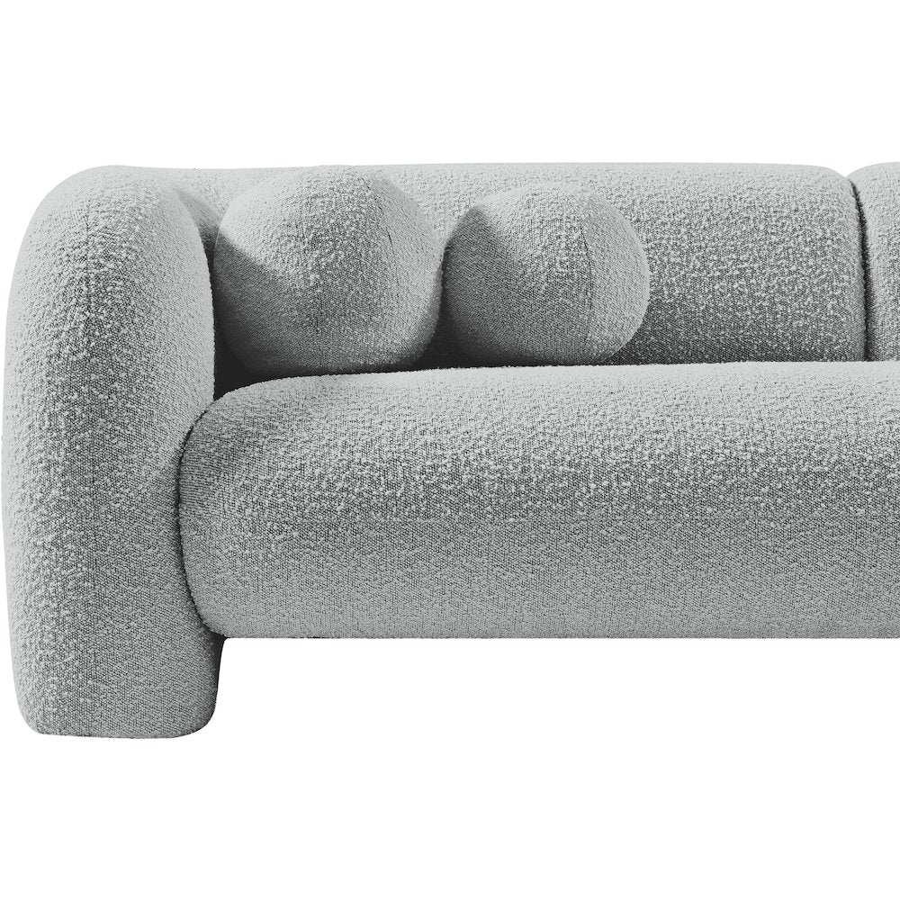 Emory Grey Boucle Fabric Loveseat