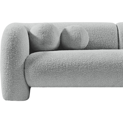 Emory Grey Boucle Fabric Loveseat