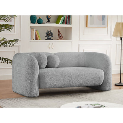 Emory Grey Boucle Fabric Loveseat