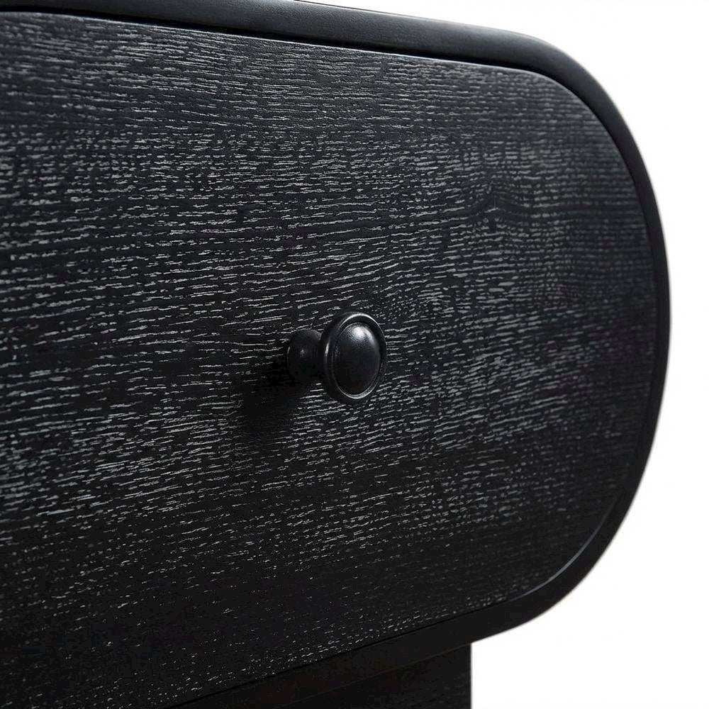 Black Art Deco Nightstand with Sleek Finish and Modern Design