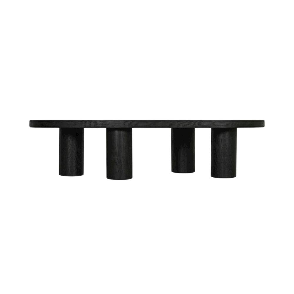 Art Deco Black Coffee Table with Black Oak Finish, Sturdy Construction