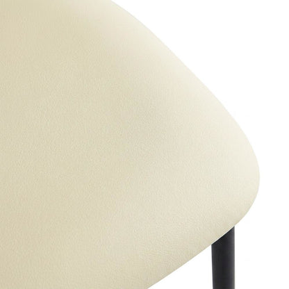 Vegan Leather Counter Stools with Back, Kitchen Island, Cream, Set of 2