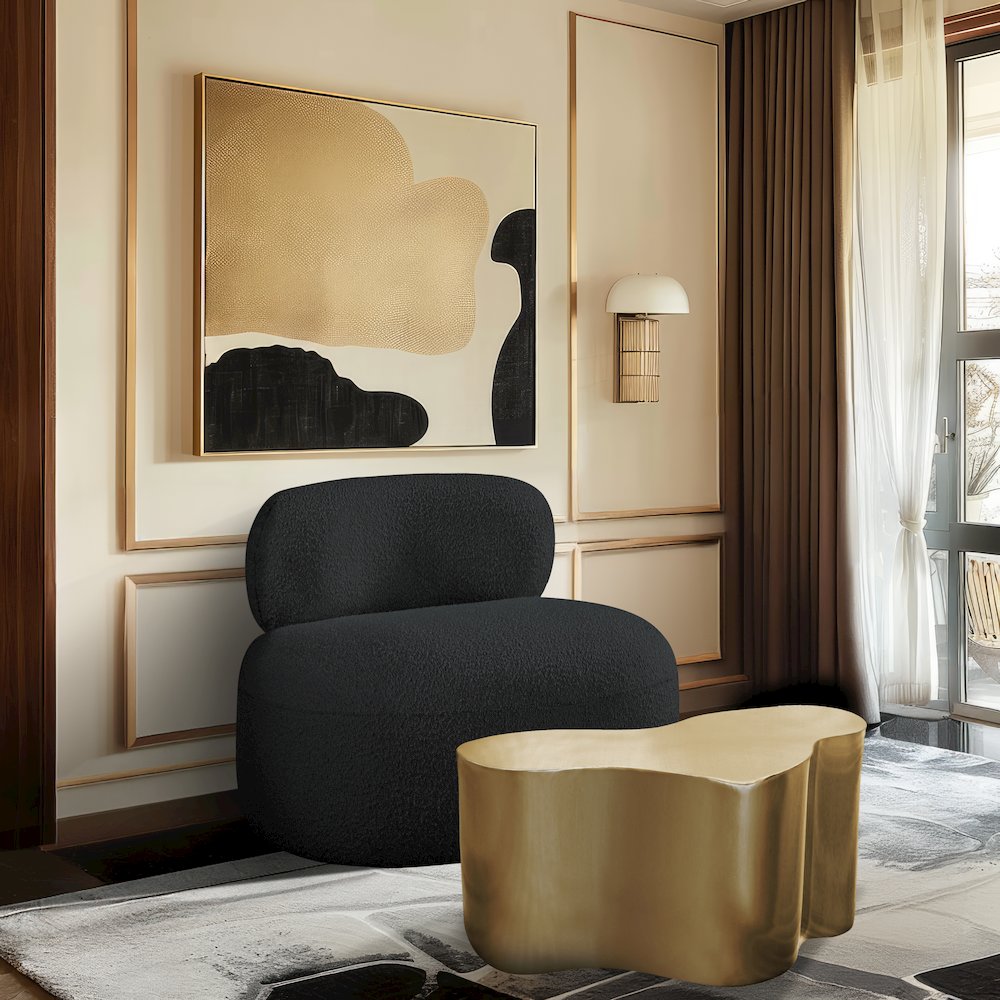 Venti Black Boucle Fabric Chair