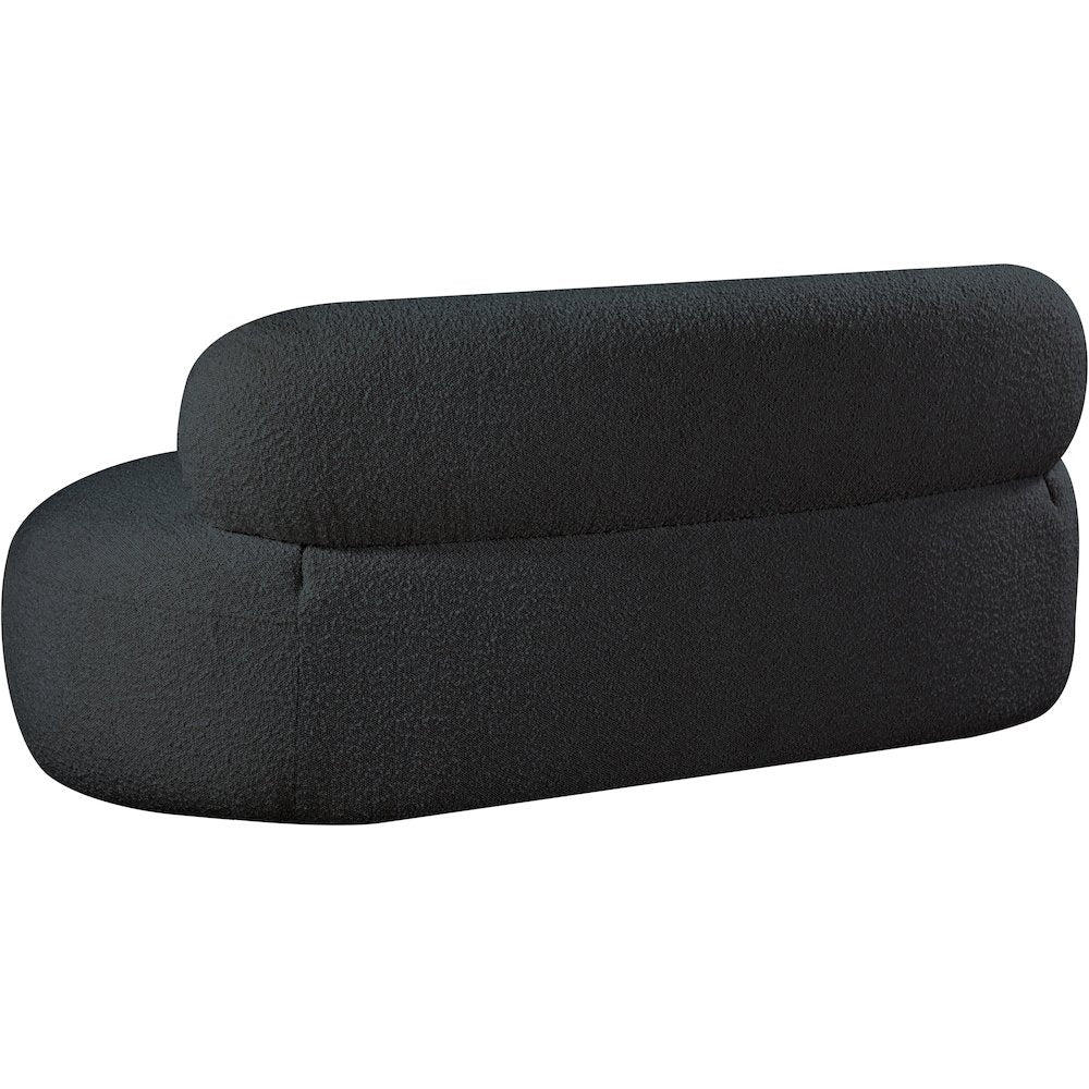 Venti Black Boucle Fabric Loveseat