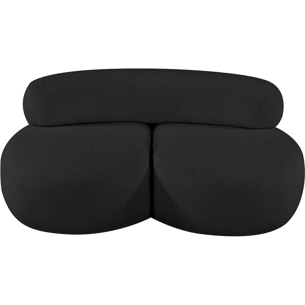 Venti Black Boucle Fabric Loveseat