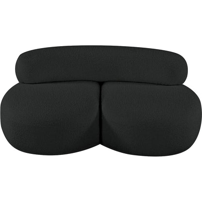 Venti Black Boucle Fabric Loveseat