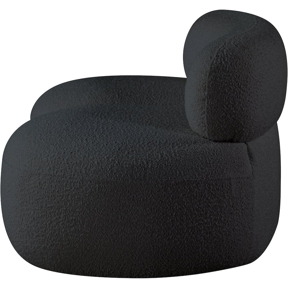 Venti Black Boucle Fabric Loveseat