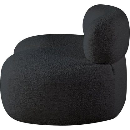 Venti Black Boucle Fabric Loveseat