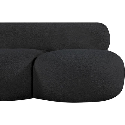Venti Black Boucle Fabric Loveseat