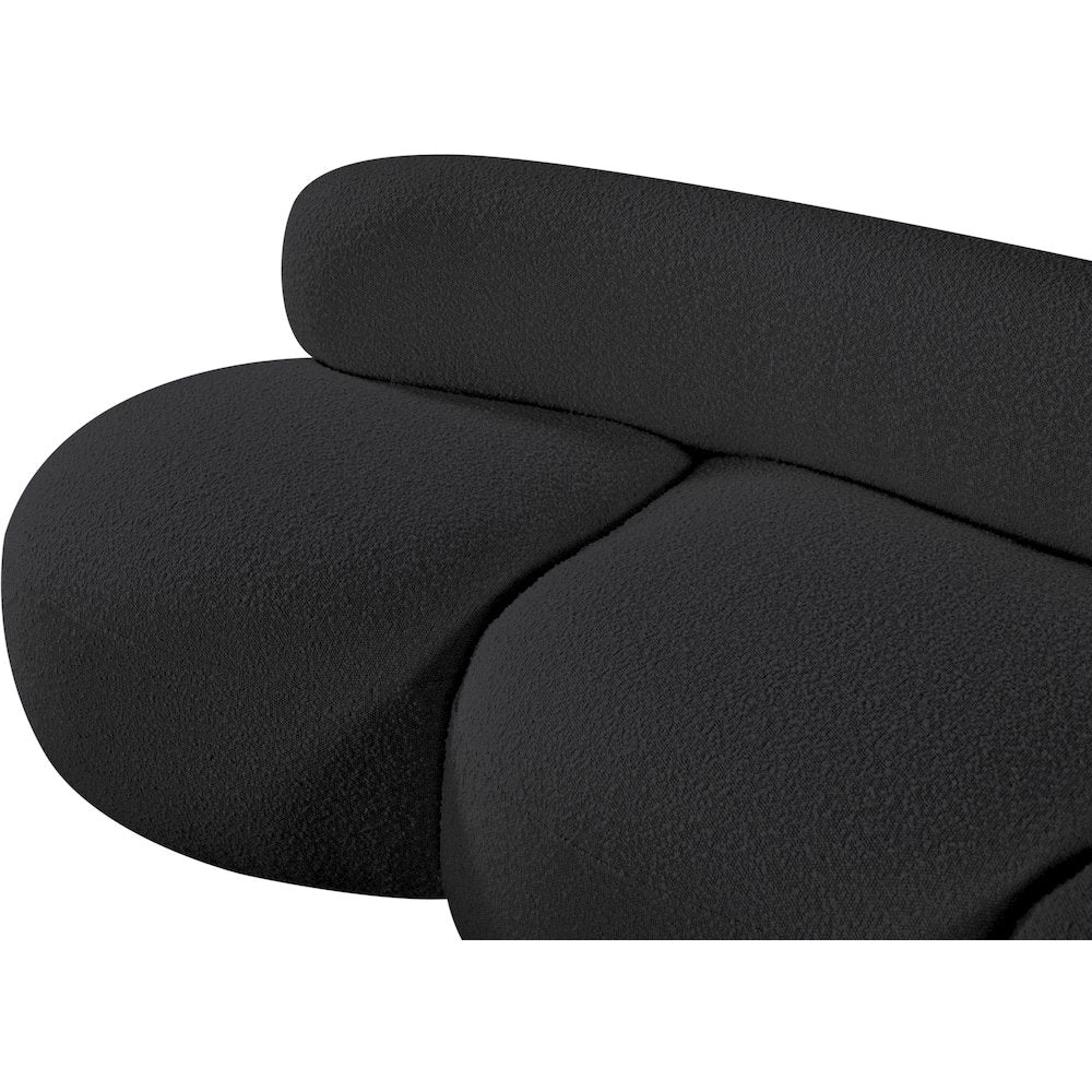 Venti Black Boucle Fabric Sofa