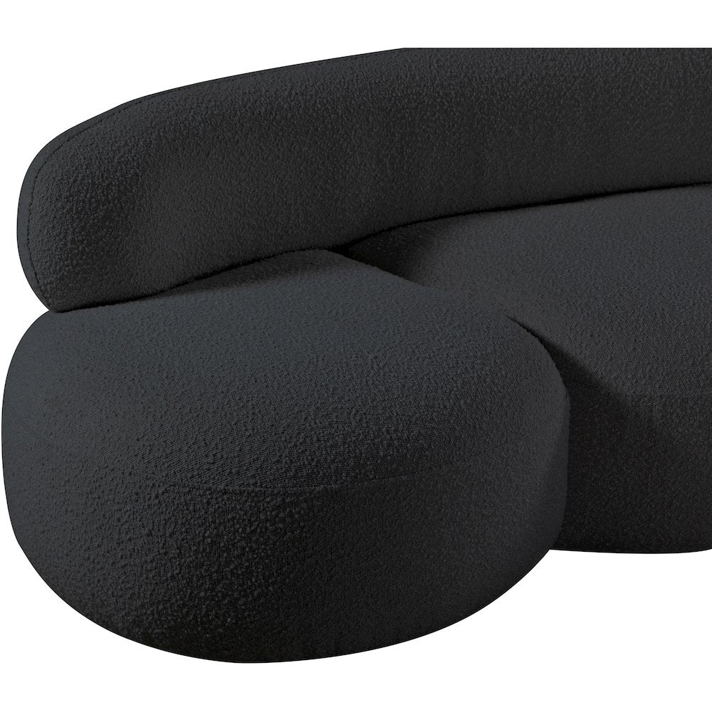 Venti Black Boucle Fabric Sofa