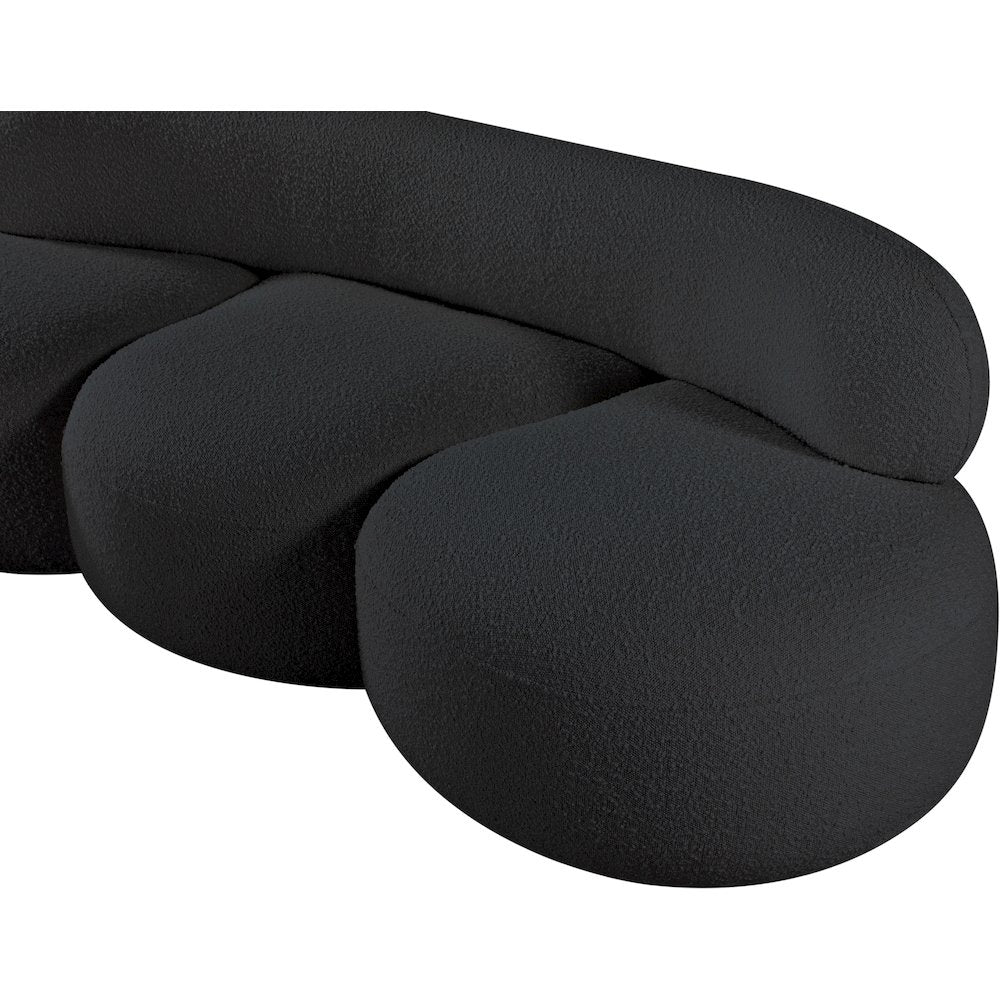 Venti Black Boucle Fabric Sofa