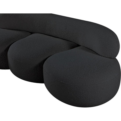 Venti Black Boucle Fabric Sofa