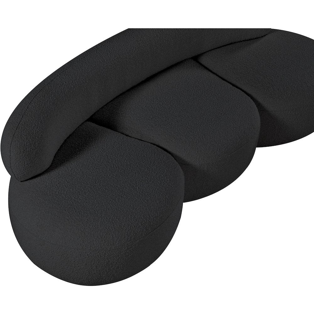Venti Black Boucle Fabric Sofa