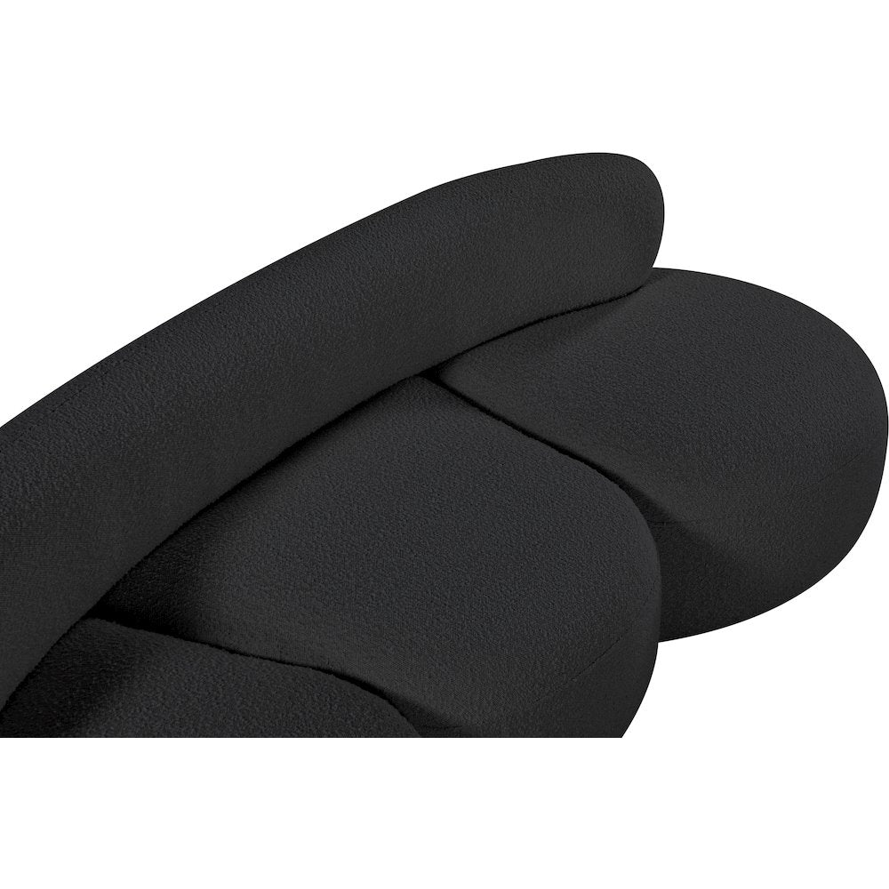 Venti Black Boucle Fabric Sofa