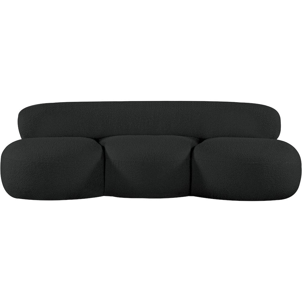 Venti Black Boucle Fabric Sofa
