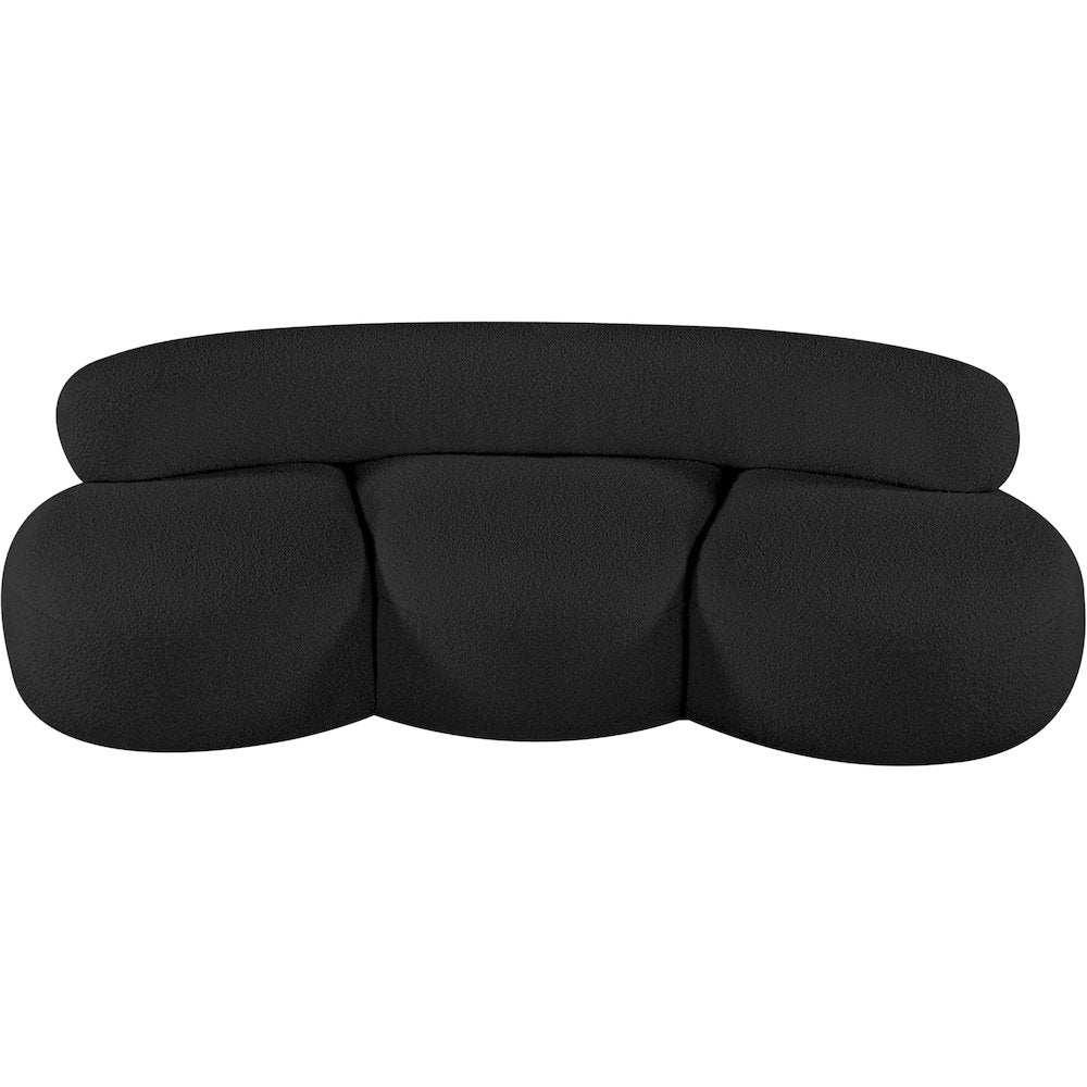 Venti Black Boucle Fabric Sofa