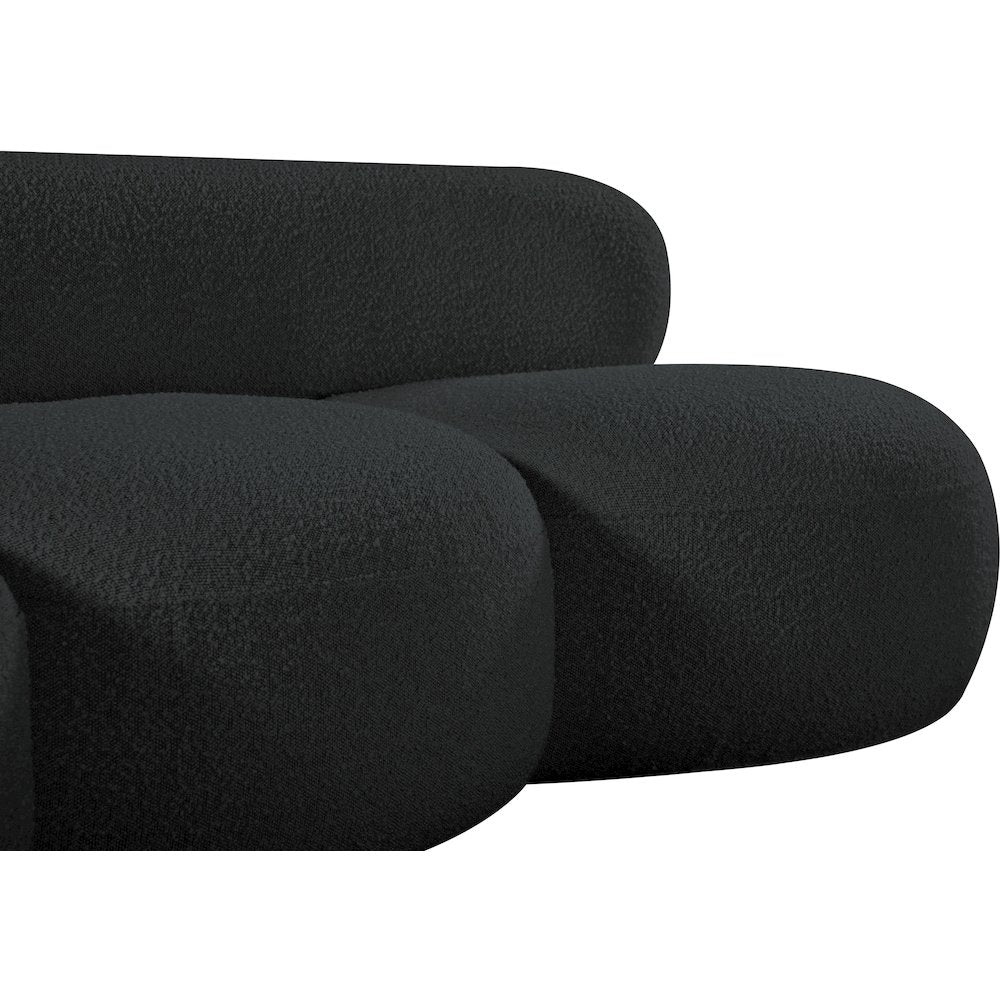 Venti Black Boucle Fabric Sofa