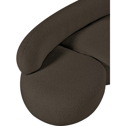 Venti Brown Boucle Fabric Loveseat