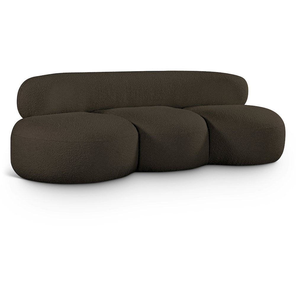 Venti Brown Boucle Fabric Sofa