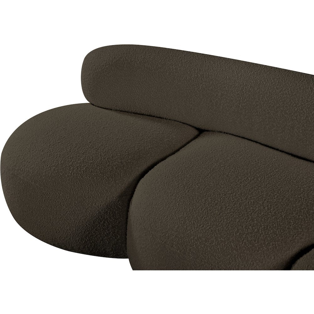 Venti Brown Boucle Fabric Sofa