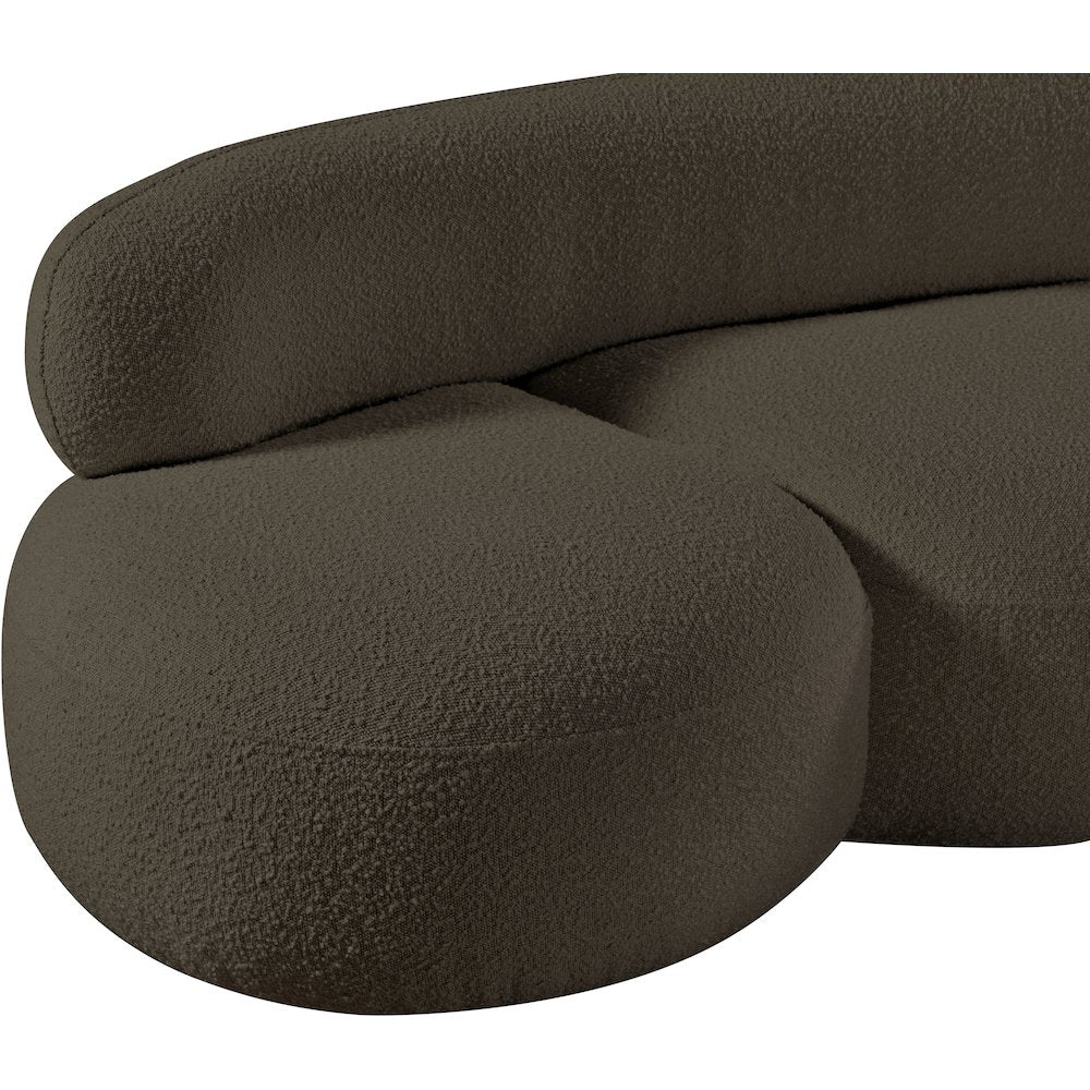 Venti Brown Boucle Fabric Sofa