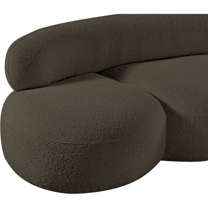 Venti Brown Boucle Fabric Sofa