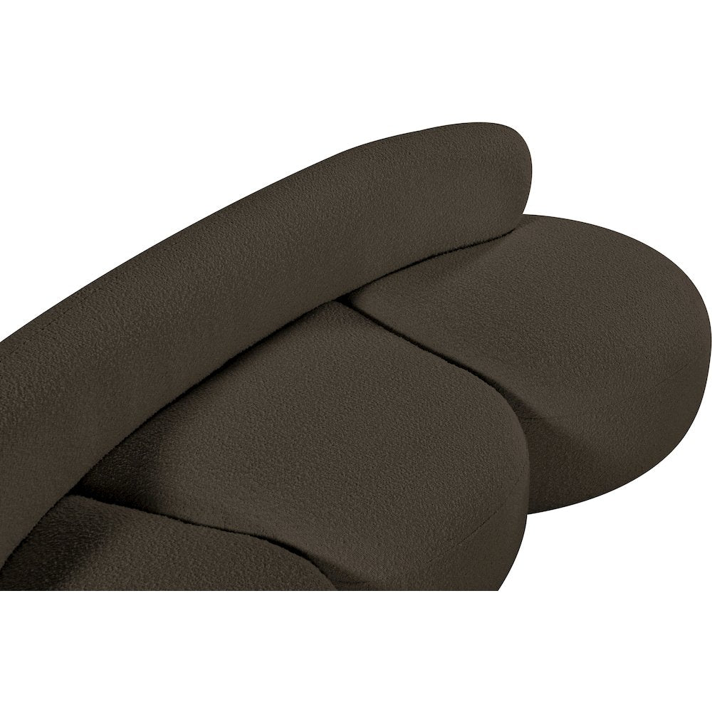 Venti Brown Boucle Fabric Sofa