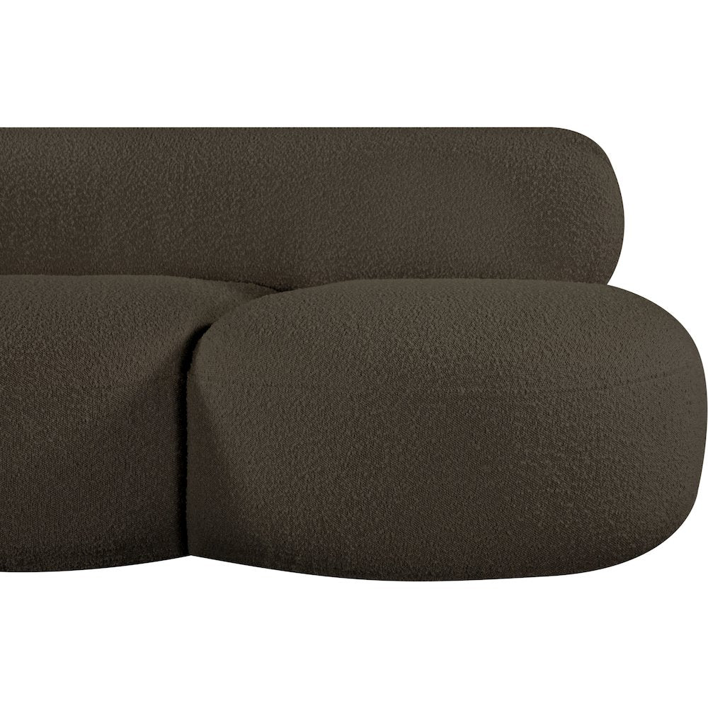 Venti Brown Boucle Fabric Sofa