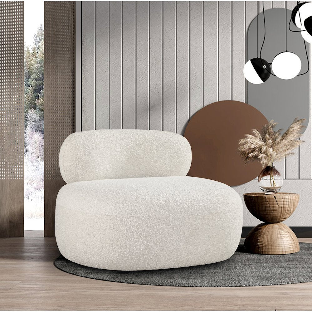 Venti Cream Boucle Fabric Chair