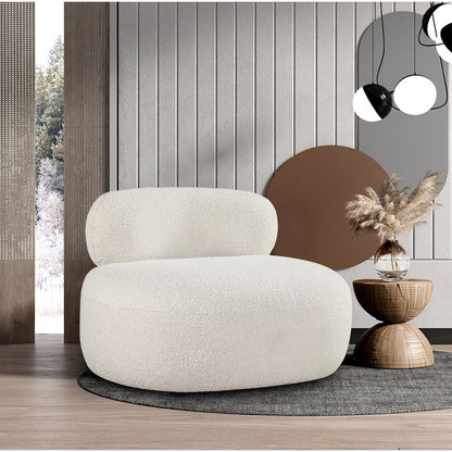 Venti Cream Boucle Fabric Chair