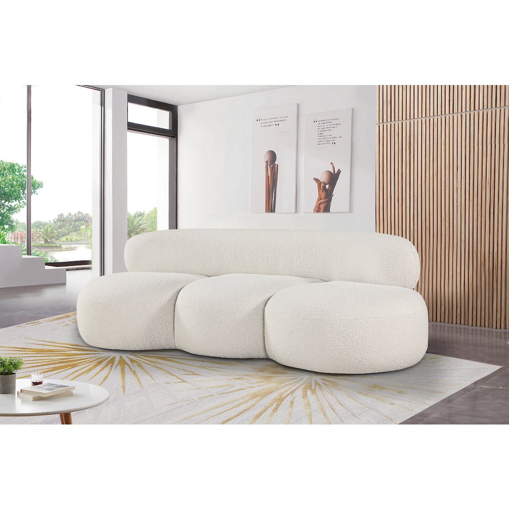 Venti Cream Boucle Fabric Sofa
