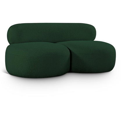 Venti Green Boucle Fabric Loveseat