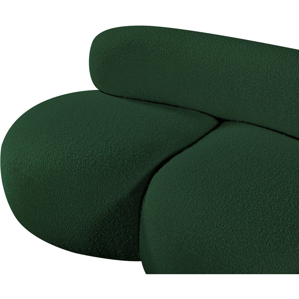 Venti Green Boucle Fabric Loveseat
