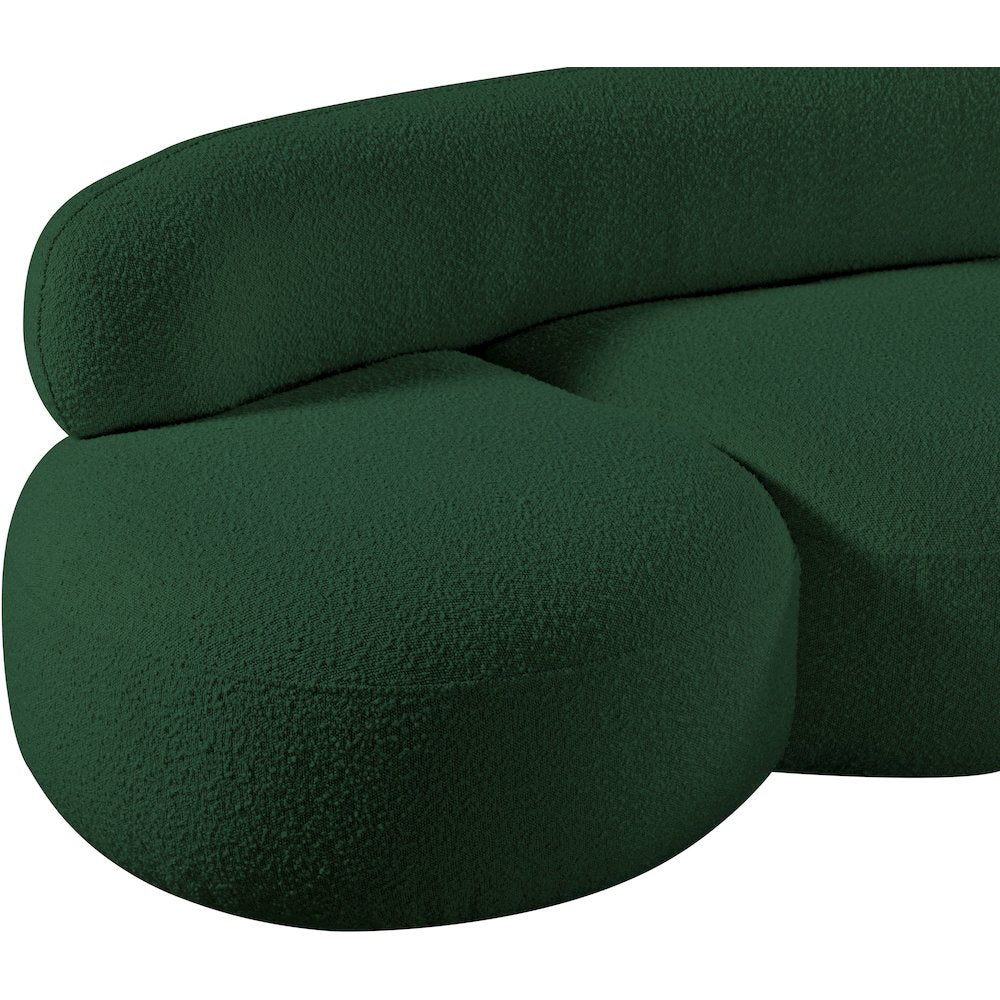 Venti Green Boucle Fabric Loveseat