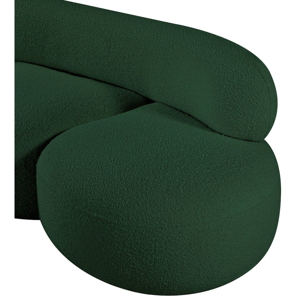 Venti Green Boucle Fabric Loveseat