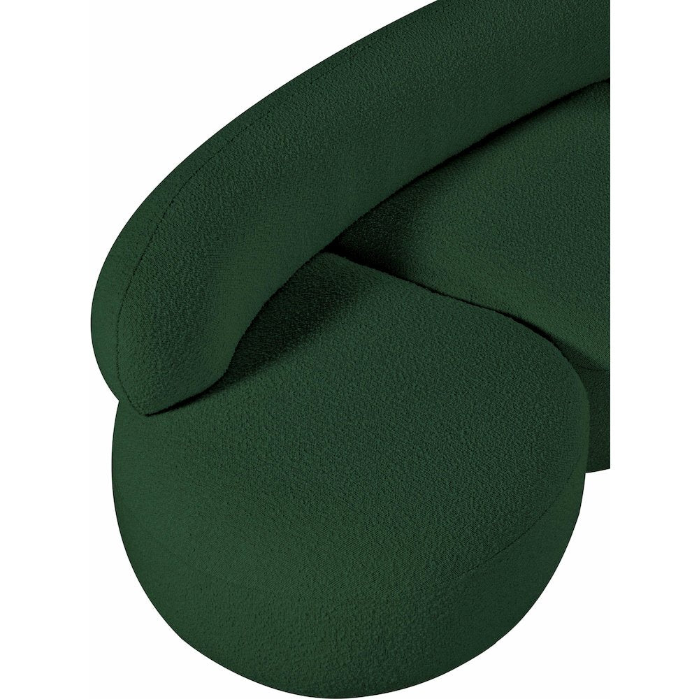 Venti Green Boucle Fabric Loveseat