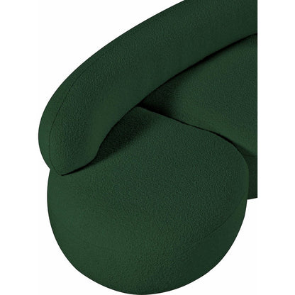 Venti Green Boucle Fabric Loveseat