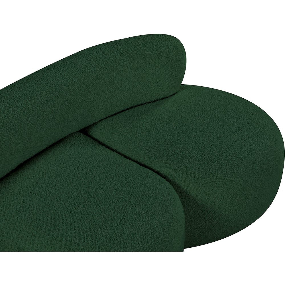 Venti Green Boucle Fabric Loveseat