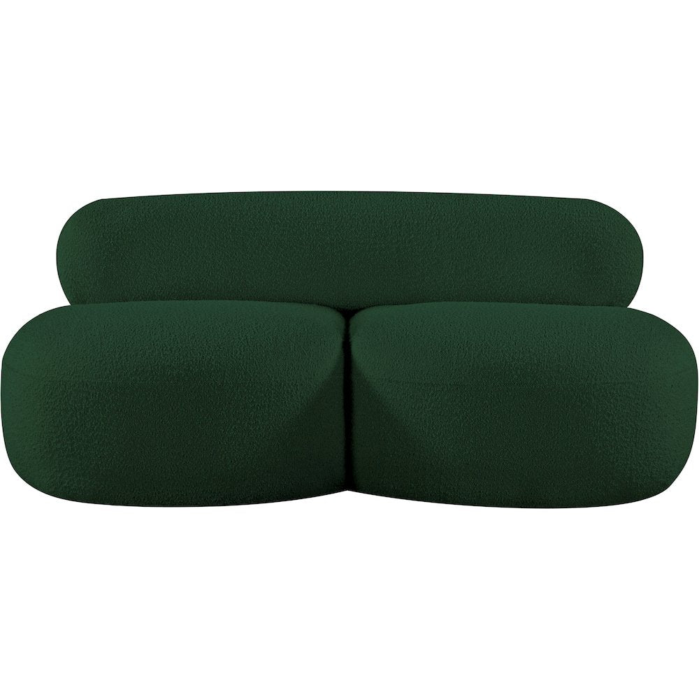 Venti Green Boucle Fabric Loveseat