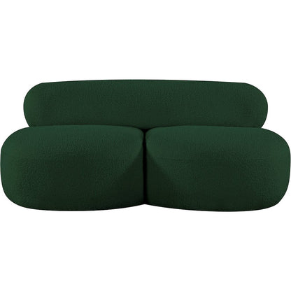 Venti Green Boucle Fabric Loveseat