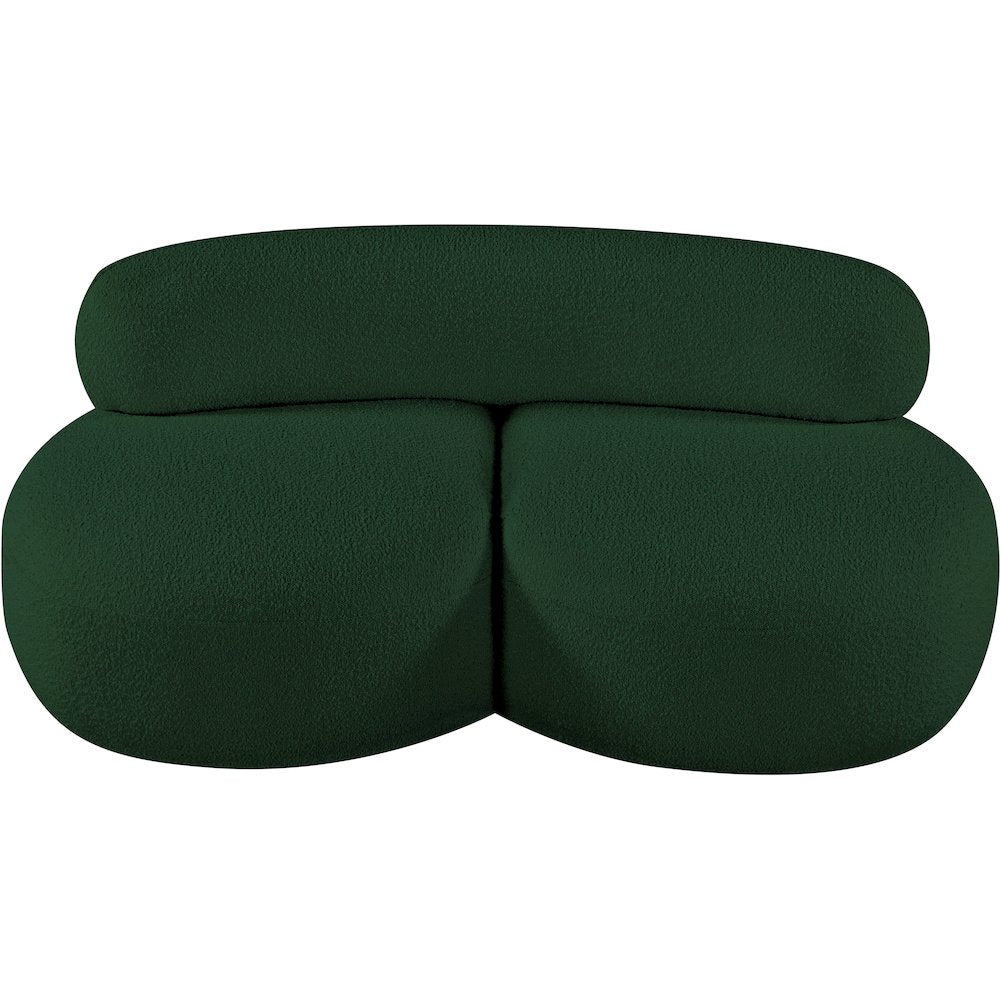 Venti Green Boucle Fabric Loveseat