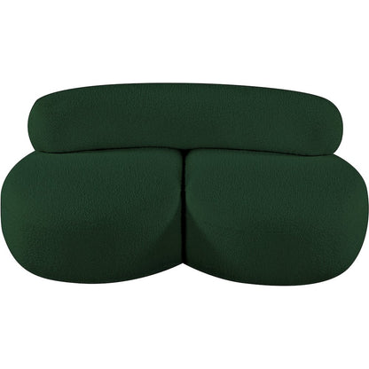 Venti Green Boucle Fabric Loveseat