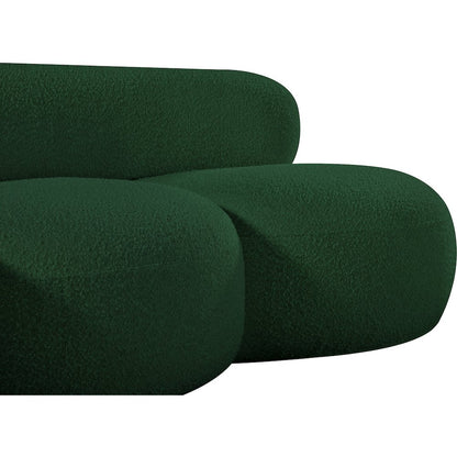 Venti Green Boucle Fabric Loveseat