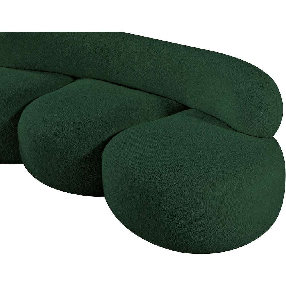Venti Green Boucle Fabric Sofa