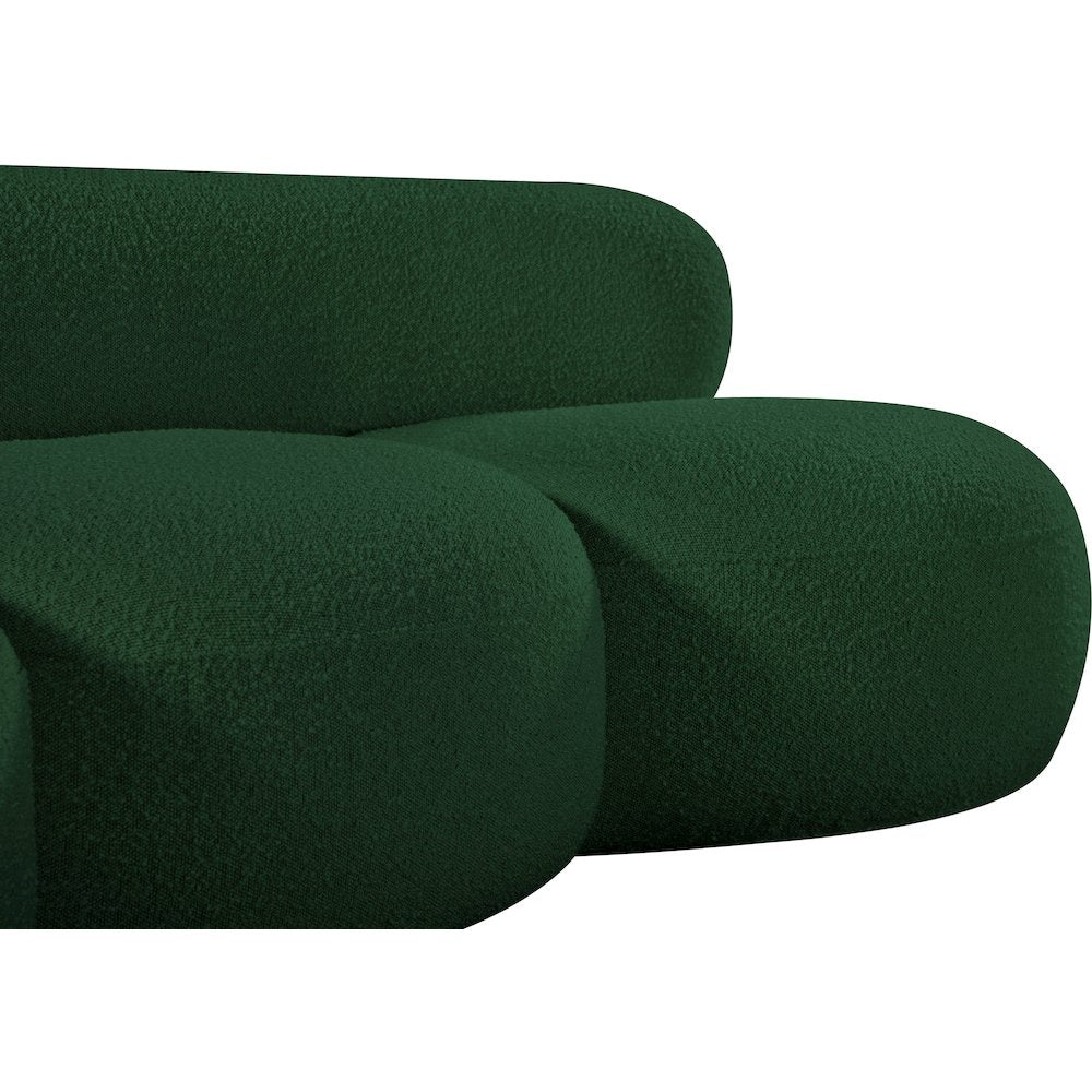 Venti Green Boucle Fabric Sofa