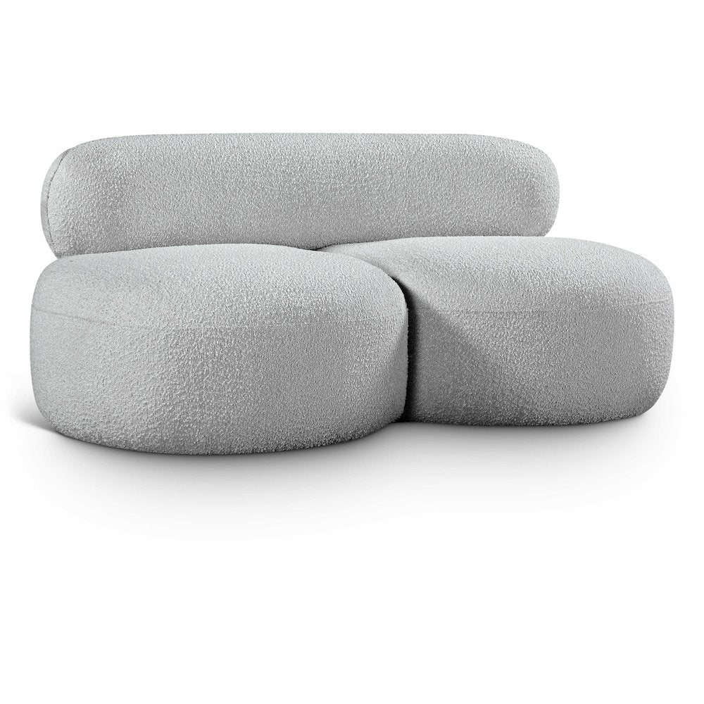 Venti Grey Boucle Fabric Loveseat
