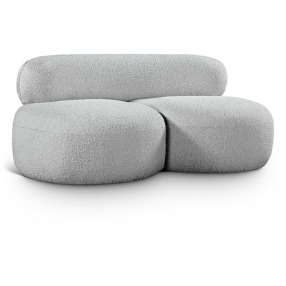 Venti Grey Boucle Fabric Loveseat
